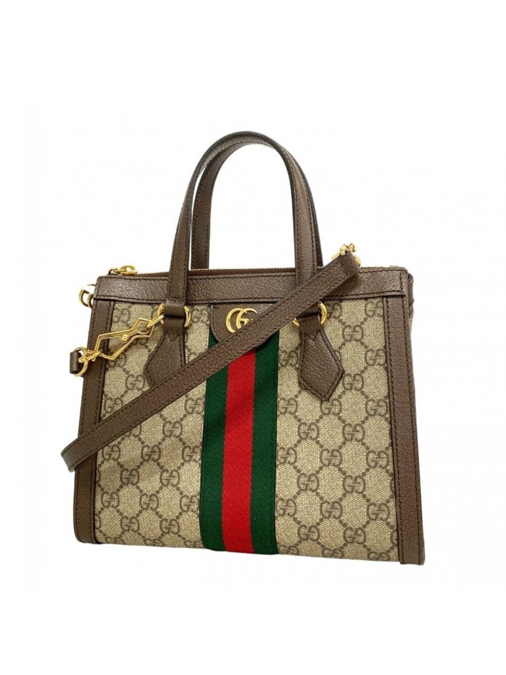 Gucci Handbag Ophidia Brown Gold 2-Way Bag